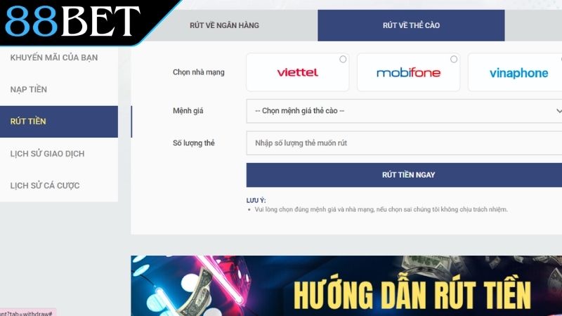 Hướng Dẫn Cách Rút Tiền 88Bet Chi Tiết Và Nhanh Chóng Nhất Điều kiện tối thiểu để hoàn tất quá trình rút tiền