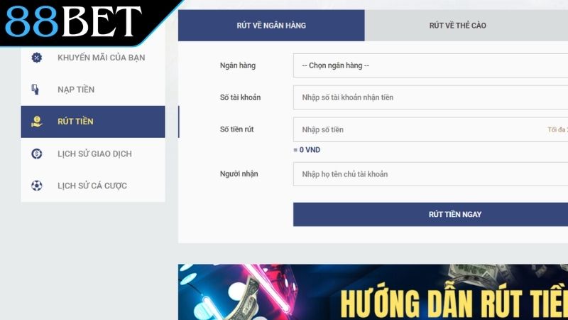 Hướng Dẫn Cách Rút Tiền 88Bet Chi Tiết Và Nhanh Chóng Nhất Những lưu ý cần thiết để rút tiền 88Bet diễn ra thành công