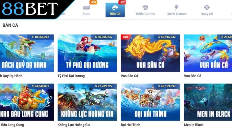 Khám phá sức hút đặc biệt từ bắn cá 88Bet